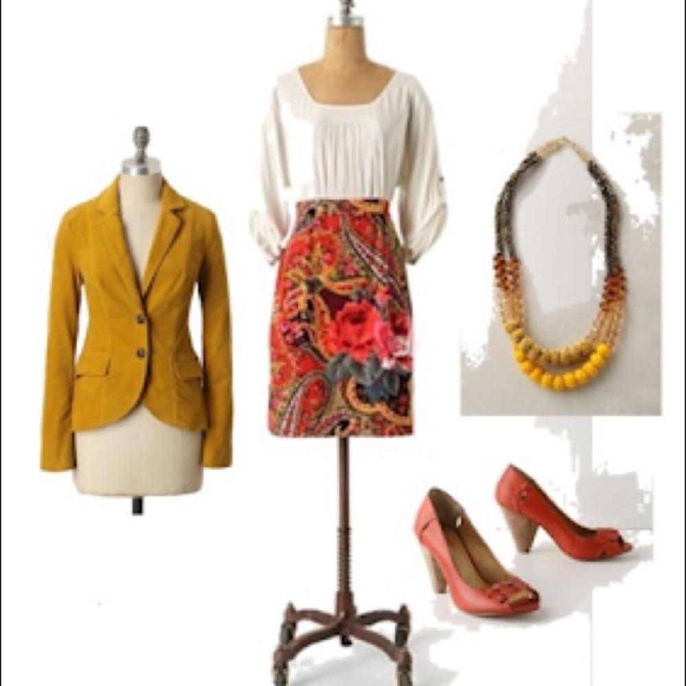 Anthropologie Mustard Tulip Curtsy Blazer